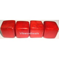 Capiz Shell Red Cubes 18mm