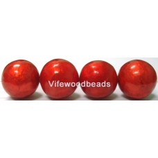Capiz Shell Red Round 20mm 