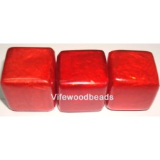 Capiz Shell Red Cubes 20mm